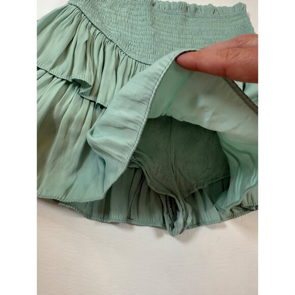 Mustard Seed Mint Green Ruffle Skirt Women S Smocked Waist Summer (LL142) - Picture 6 of 6